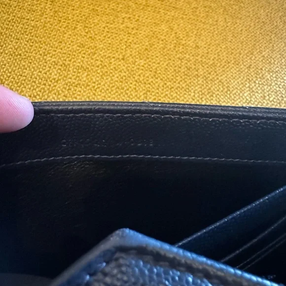 Yves Saint Laurent Cassandre Matelasse Large Flap Wallet in Grain Leather Navy - Picture 11 of 14